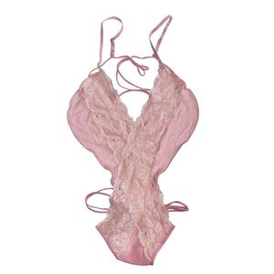 Basic Universal Pink Lace Chemise Negligee Sz M